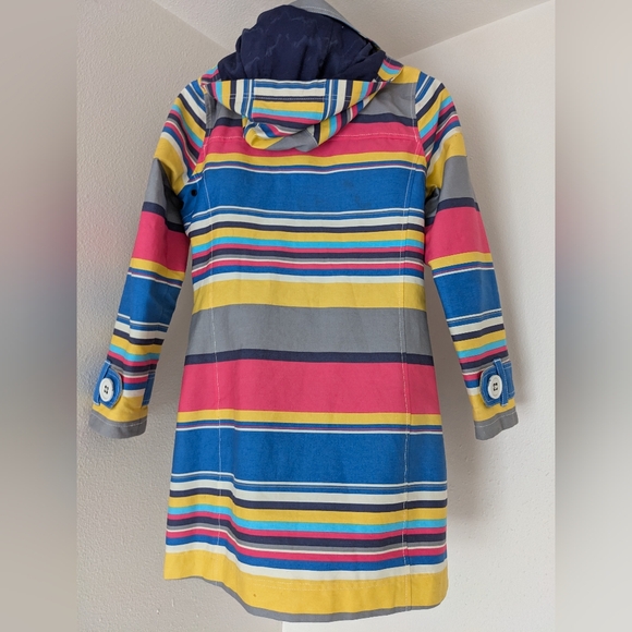 Boden Anya Waterproof Mac Striped Hooded Rain Coat - Picture 2 of 8